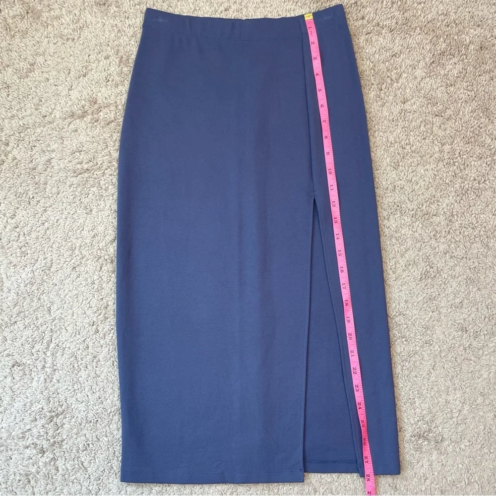 Aritzia Babaton Pencil Slit Pull-On Midi Skirt in Dive Blue Size 4